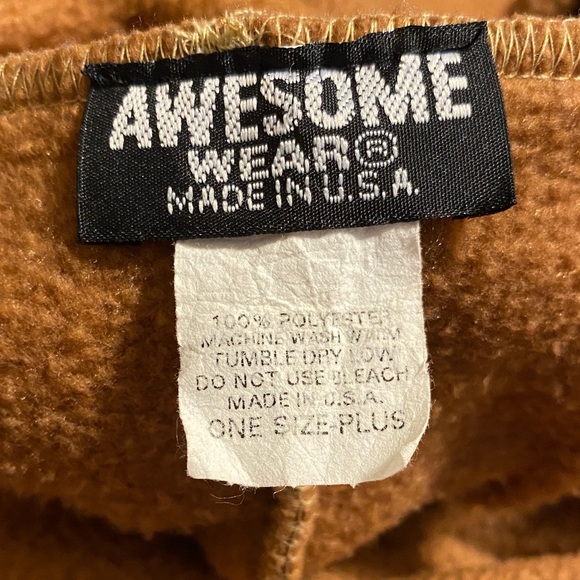 Awesome Wear Brown Hooded Poncho One Size Plus - Picture 6 of 6